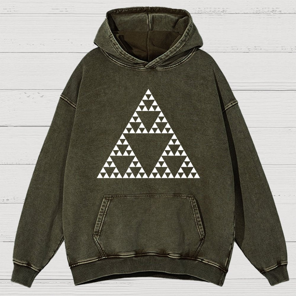 Sierpinski Triangle Fractal Vintage Distressed Hoodie