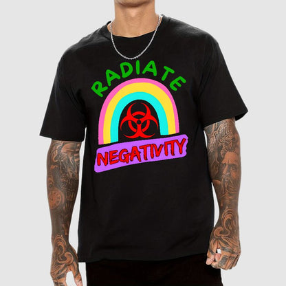 Radiate Negativity - Sarcastic Organic Rainbow Geek T-Shirt