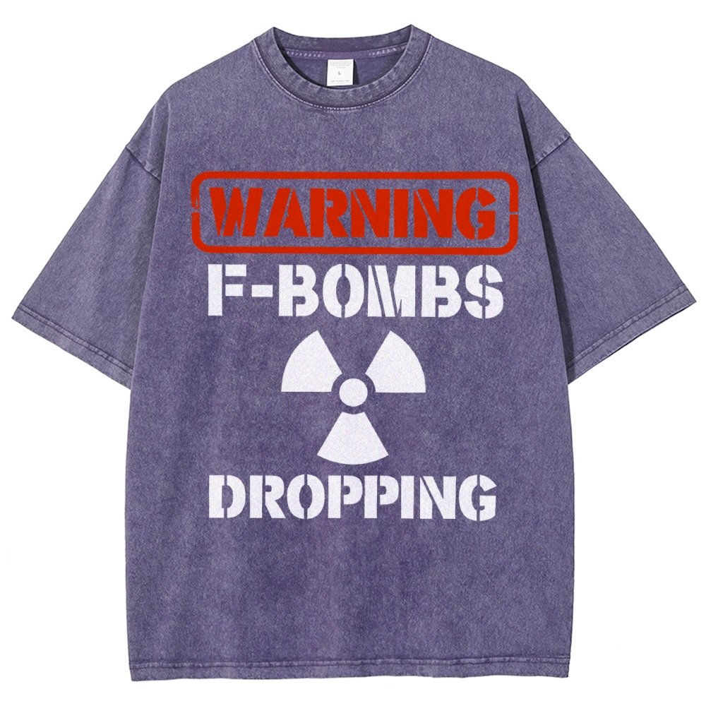 Warning F Bombs Dropping Vintage Distressed T-shirt