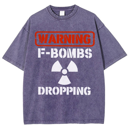 Warning F Bombs Dropping Vintage Distressed T-shirt