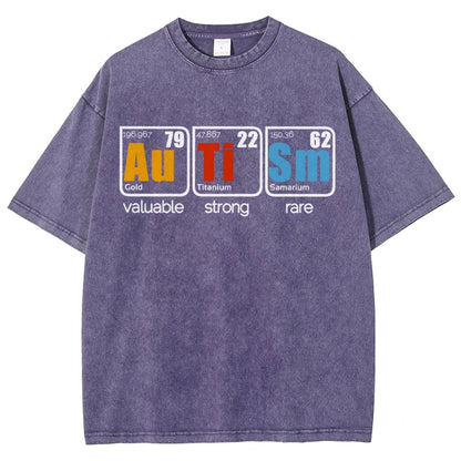 Autism Periodic Table Vintage Distressed T-shirt