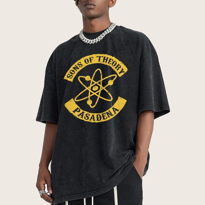 SONS OF THEORY Big Bang Humor Vintage Distressed T-shirt