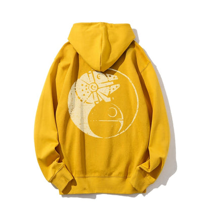 Balancing The Power Geek Printed Back Unisex Cotton Hoodie