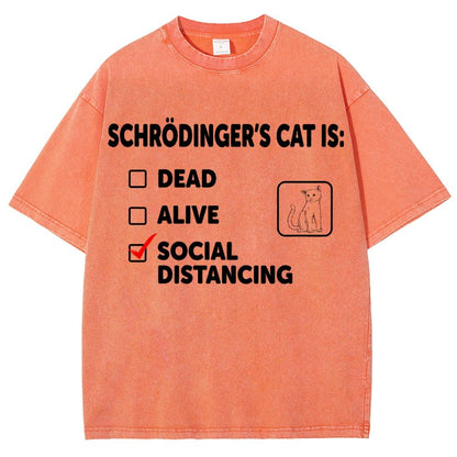 Schrodinger's Social Distancing Vintage Distressed T-shirt