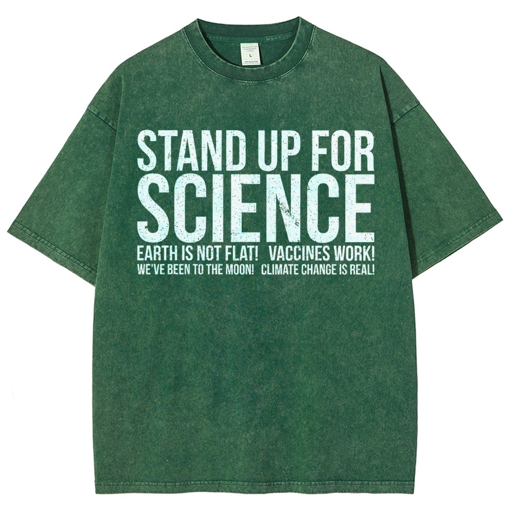 Earth Is Not Flat Stand Up For Science Vintage Distressed T-shirt