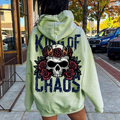King Of Chaos Printed Back Cotton Hoodie