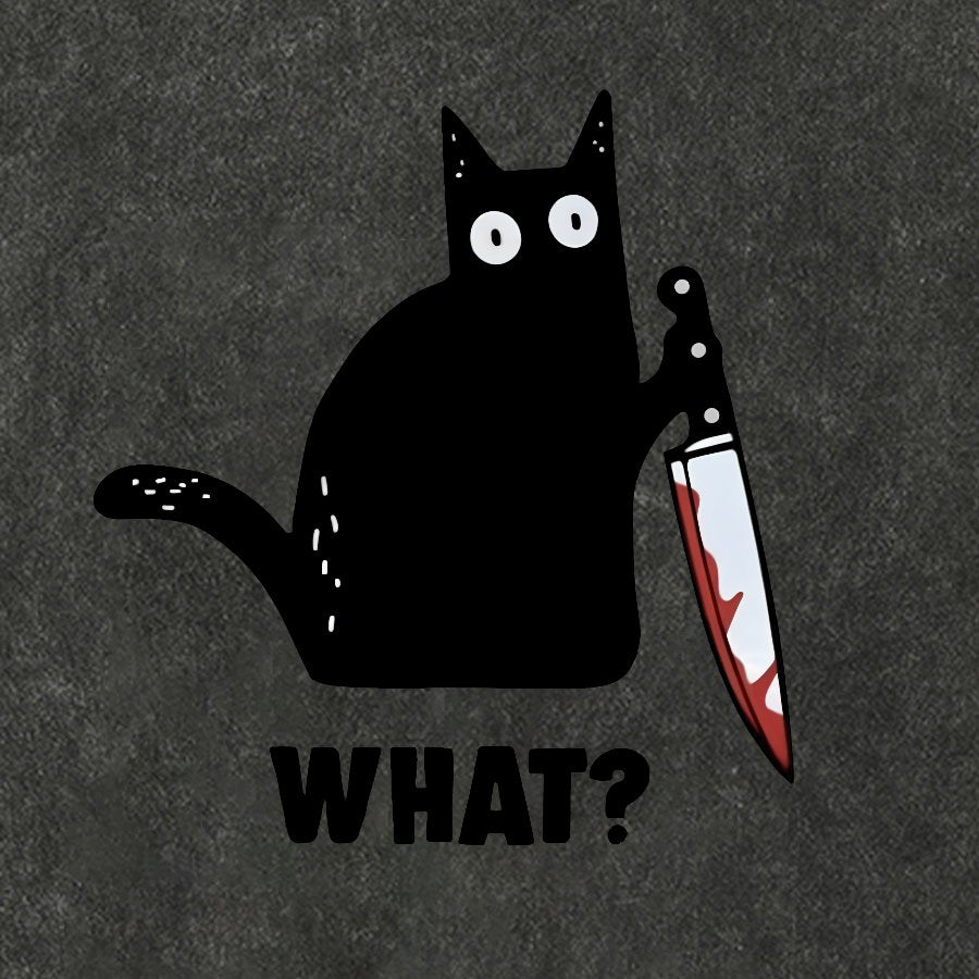 What! Funny Cat Vintage Distressed T-shirt