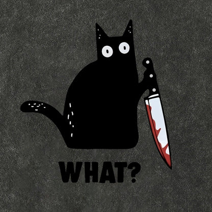 What! Funny Cat Vintage Distressed T-shirt