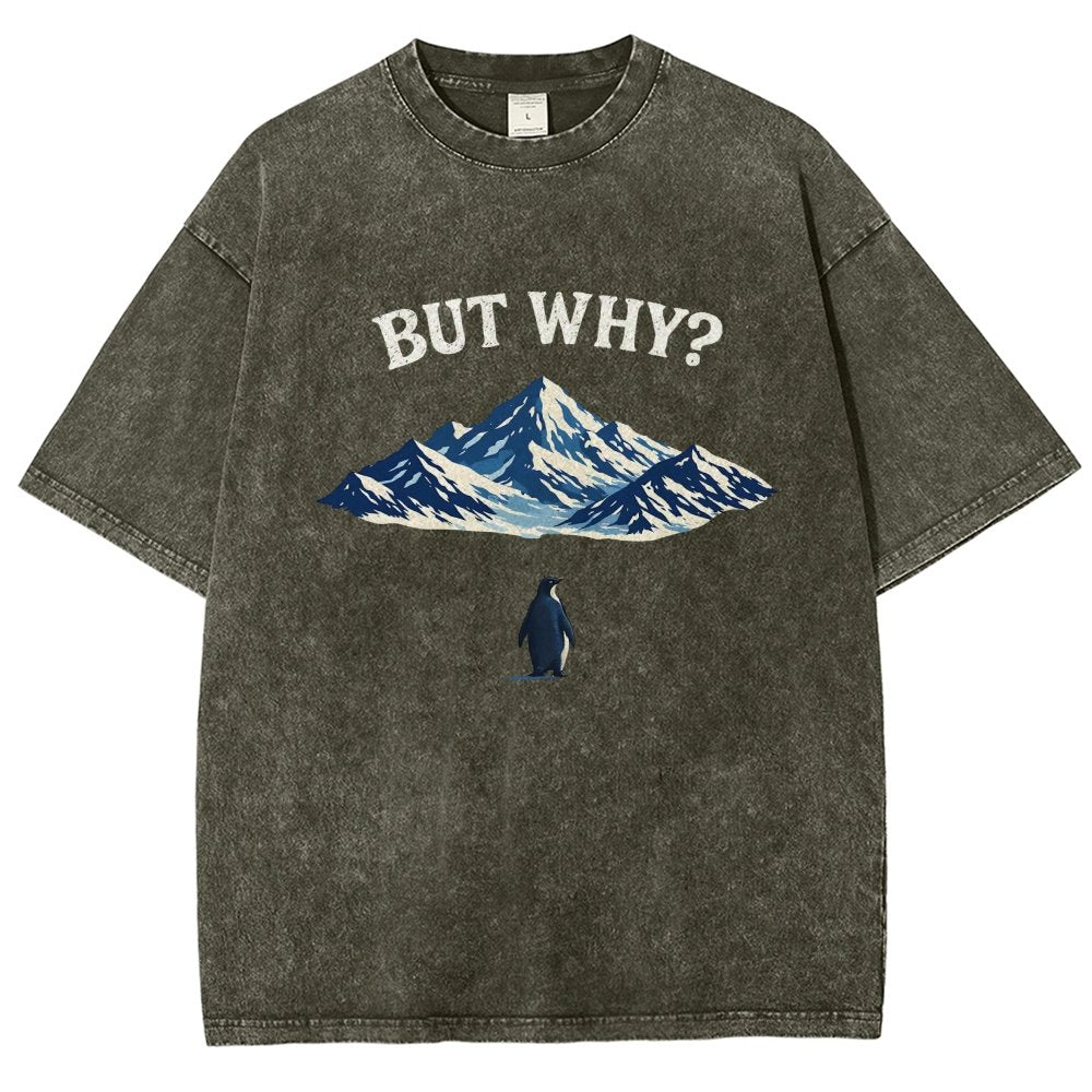 But Why Penguin Vintage Distressed T-shirt