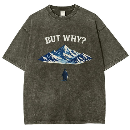But Why Penguin Vintage Distressed T-shirt