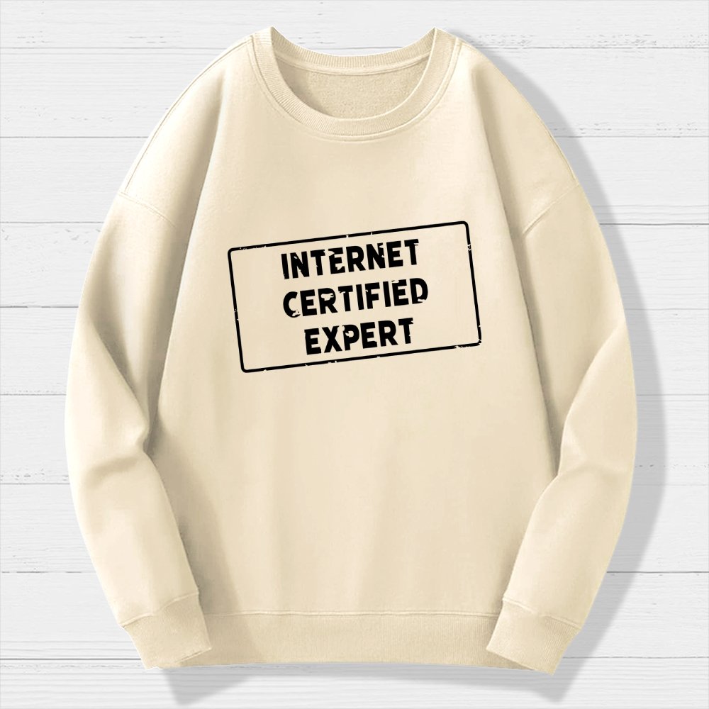 Internet Certified Expert Geek Cotton Sweatshirt