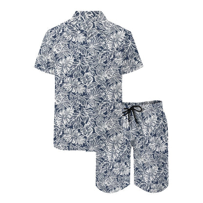 Leaf Print Hawaiian Shirt Set