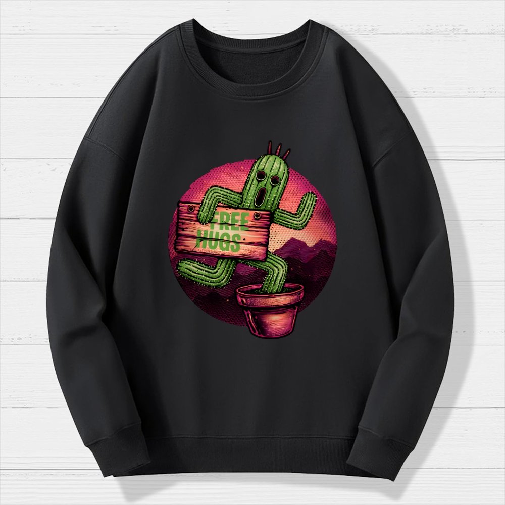 Huggable Cactus Geek Cotton Sweatshirt
