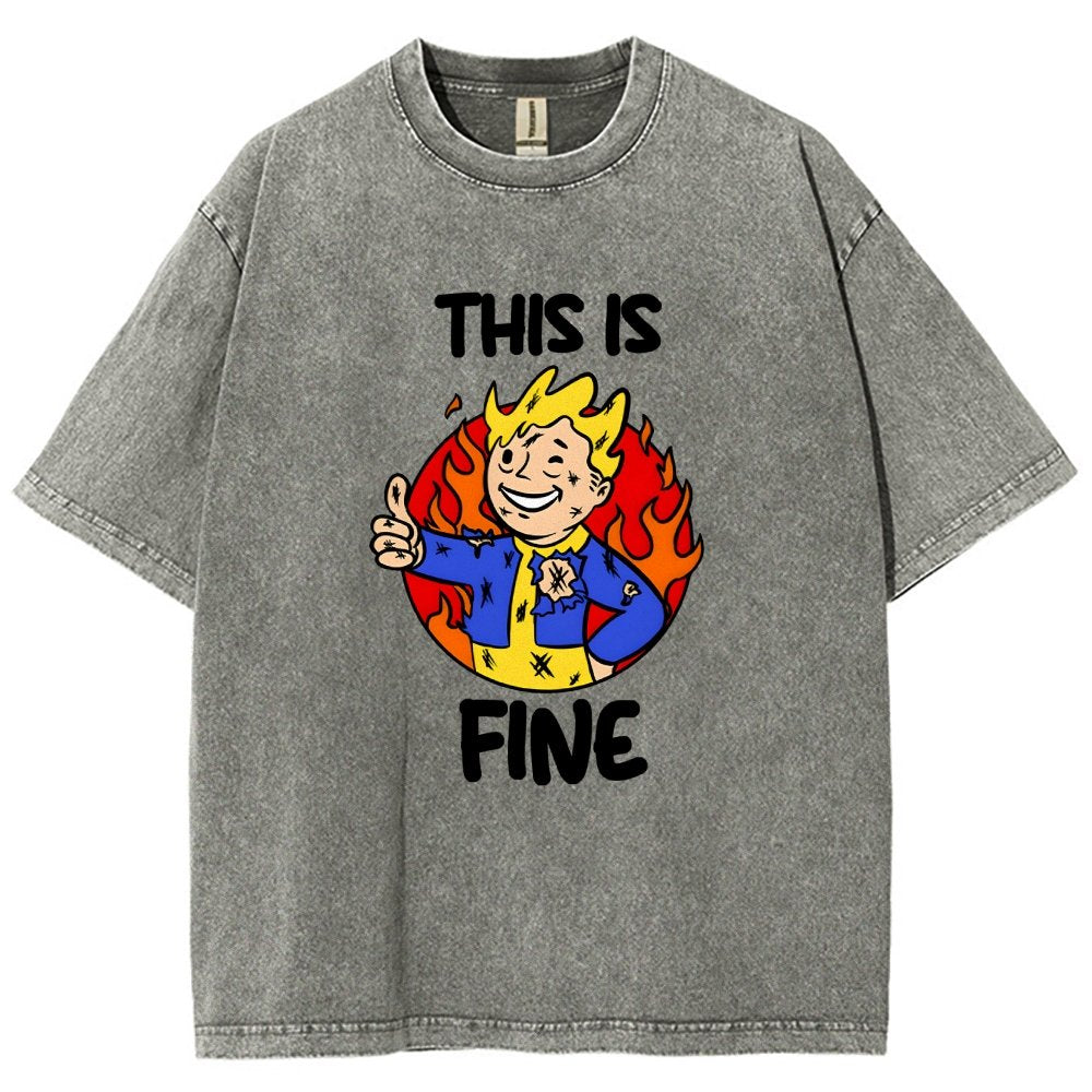 This Is Fine Vintage Distressed T-shirt