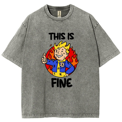 This Is Fine Vintage Distressed T-shirt