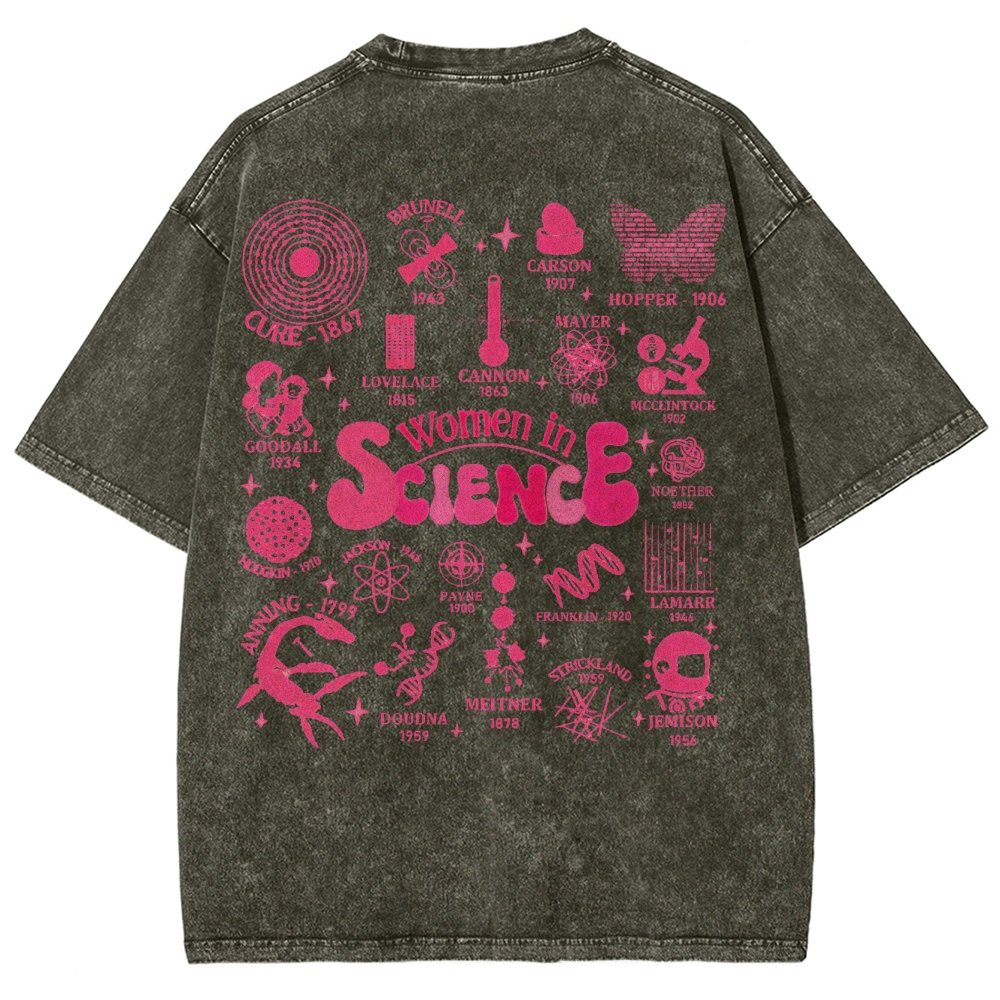 In Science Teacher Vintage Snowflake Washed T-Shir