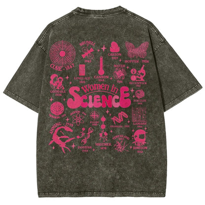 In Science Teacher Vintage Snowflake Washed T-Shir