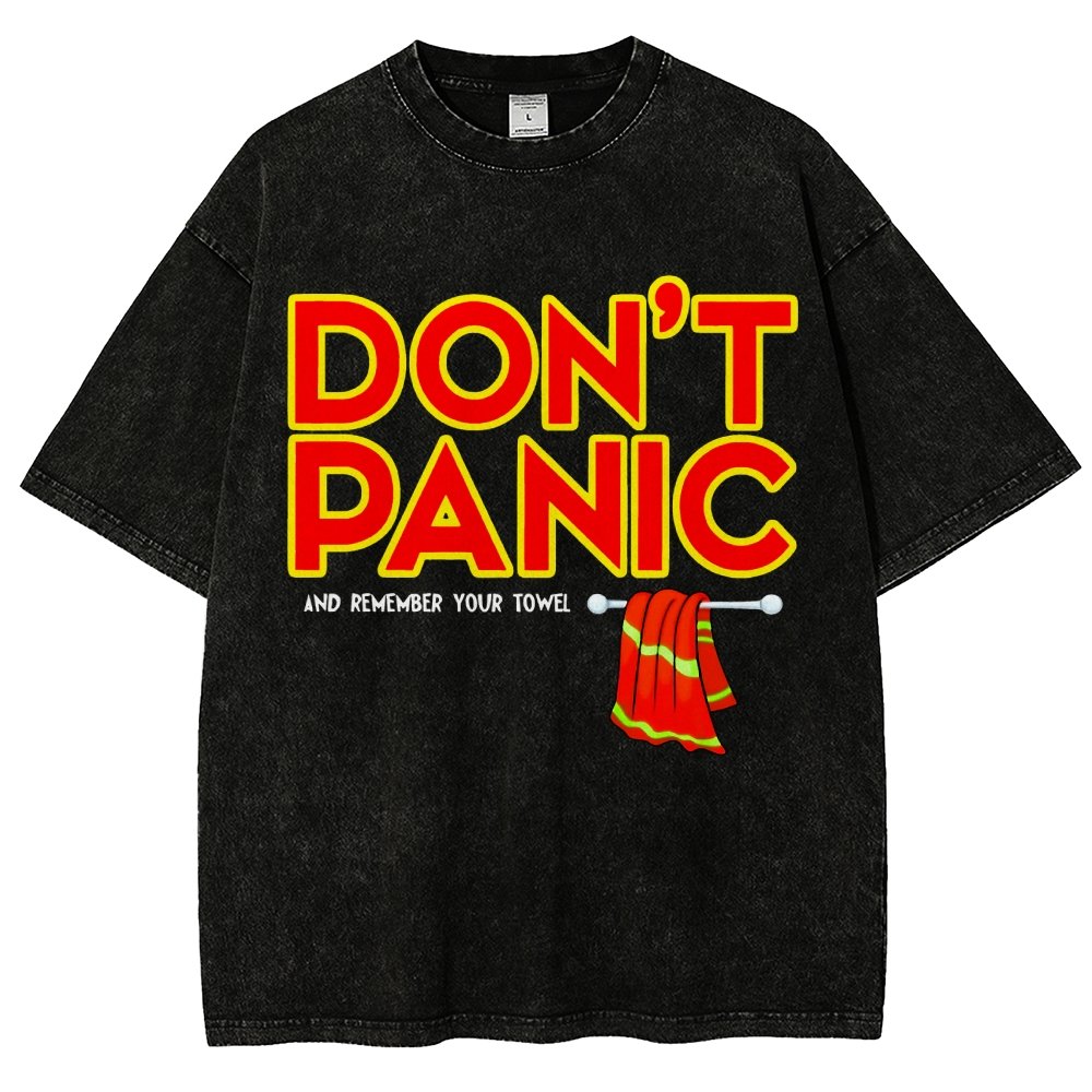 Don't Panic With Towel Vintage Distressed T-shirt