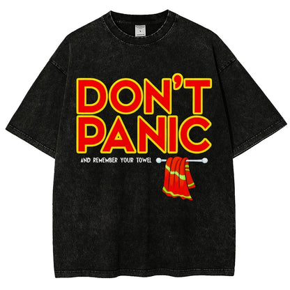 Don't Panic With Towel Vintage Distressed T-shirt