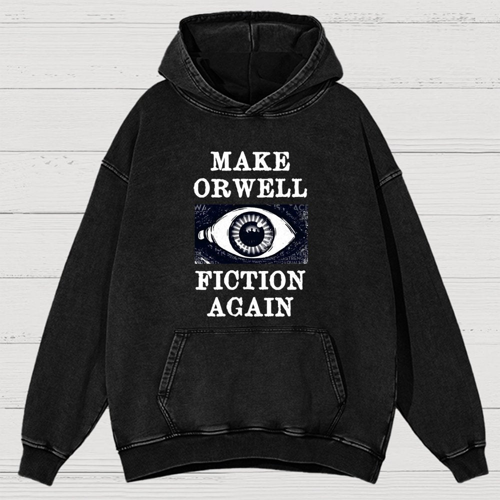 Make Orwell Fiction Again Vintage Distressed Hoodie