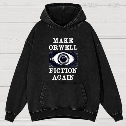 Make Orwell Fiction Again Vintage Distressed Hoodie