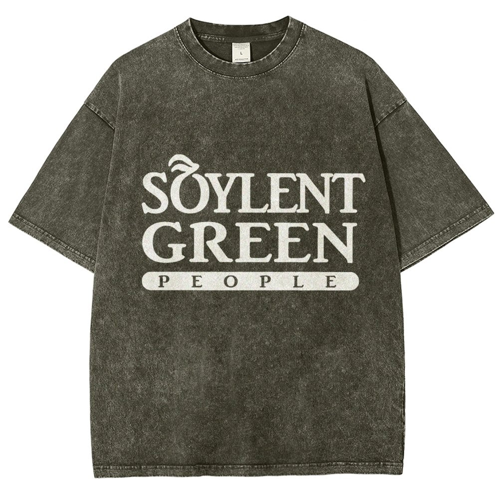 Mystery Green People Vintage Distressed T-shirt