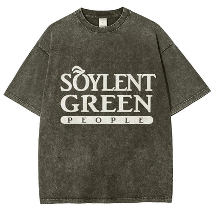 Mystery Green People Vintage Distressed T-shirt