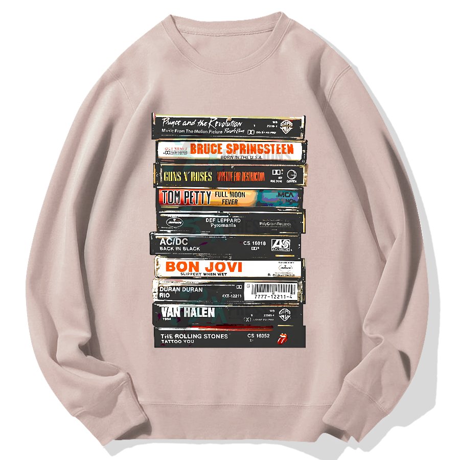 Vintage Rock Cassettes Geek Cotton Sweatshirt