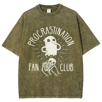 Procrastination Fan Club Vintage Distressed T-shirt
