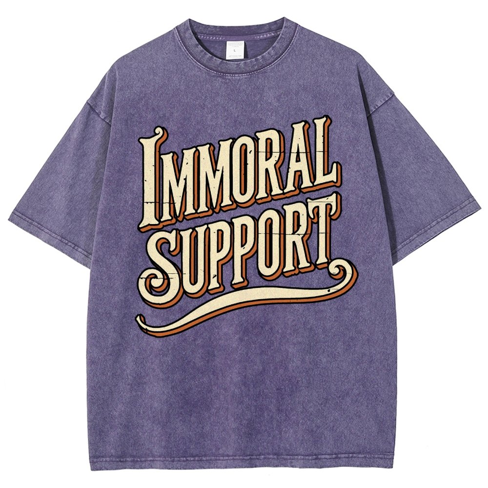 Immoral Support Friend Vintage Distressed T-shirt