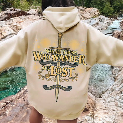I Might Be Lost Printed Back Unisex Cotton Hoodie