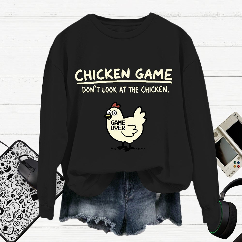 Chicken Game Cotton Pullover Sweatshirt