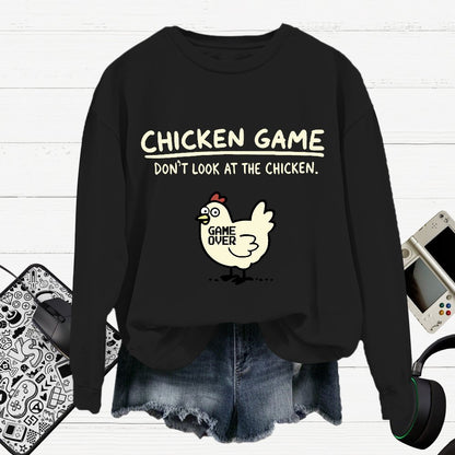 Chicken Game Cotton Pullover Sweatshirt