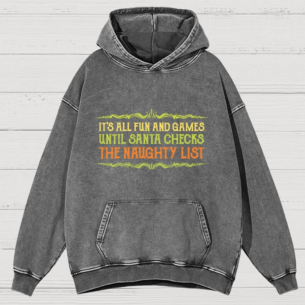 The Naughty List Vintage Distressed Hoodie