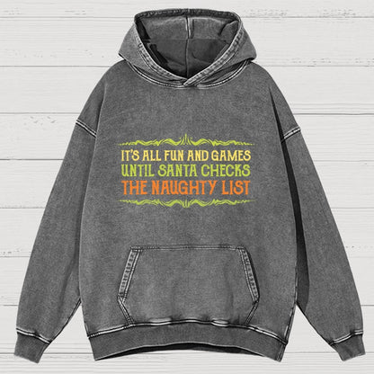 The Naughty List Vintage Distressed Hoodie