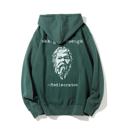 Mediocrates eh Good Enough Printed Back Unisex Cotton Hoodie