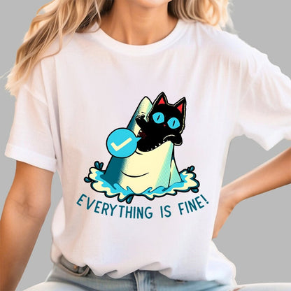 Everything Is Fine! Cat Geek T-Shirt