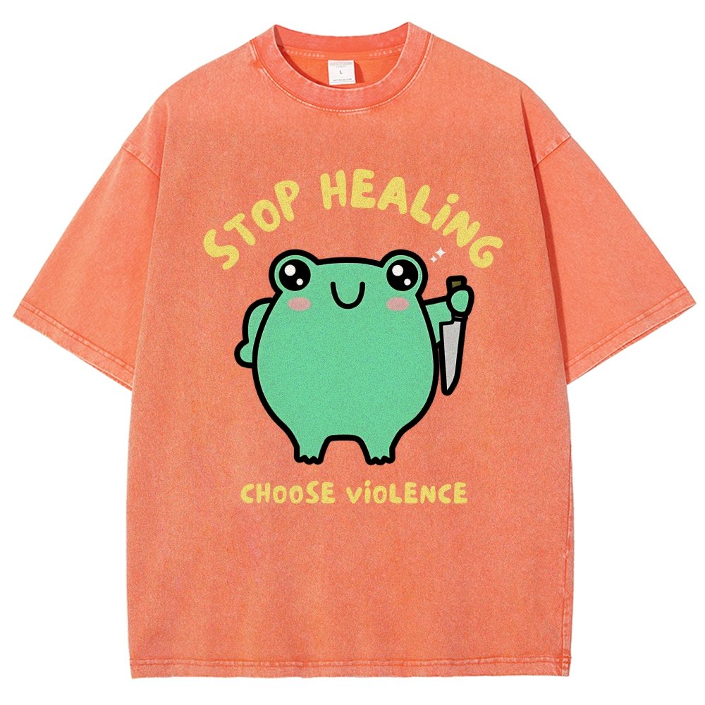 Stop Healing Choose Violence Vintage Distressed T-shirt