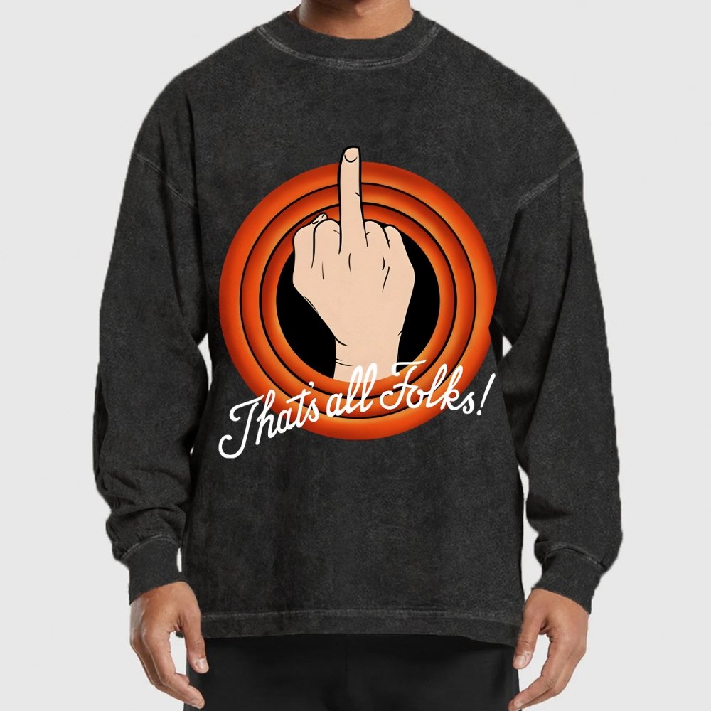 That's all folks Washed Long Sleeve Tee