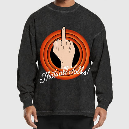 That's all folks Washed Long Sleeve Tee