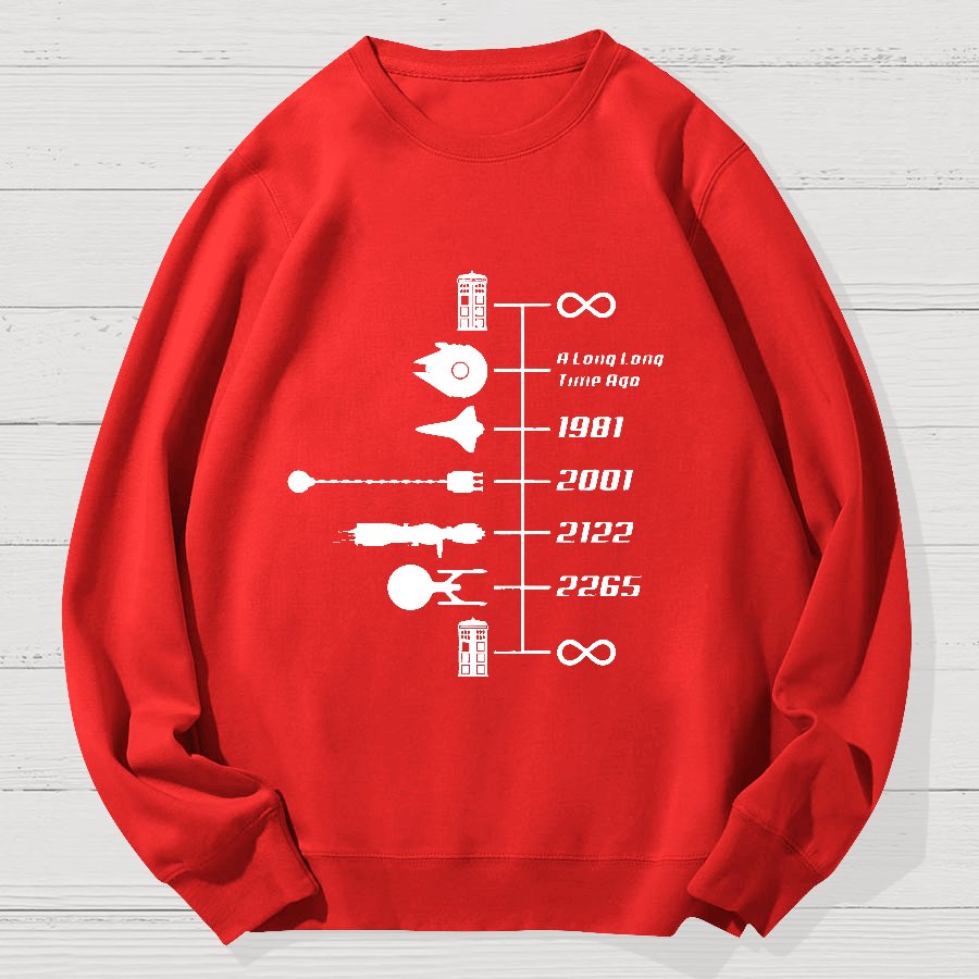 Nostalgic Space Travel Geek Cotton Sweatshirt