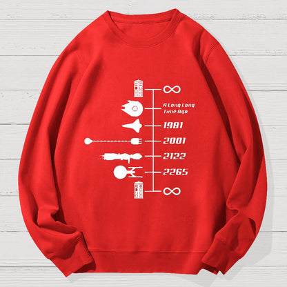 Nostalgic Space Travel Geek Cotton Sweatshirt