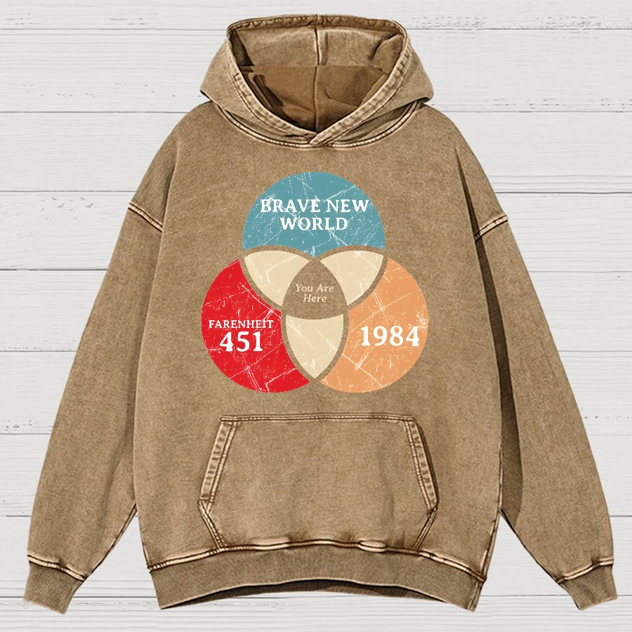 You Are Here Vintage Distressed Hoodie