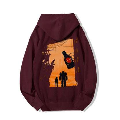Welcome To This Land Printed Back Unisex Cotton Hoodie