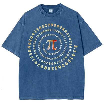 Pi Spiral Vintage Distressed T-shirt