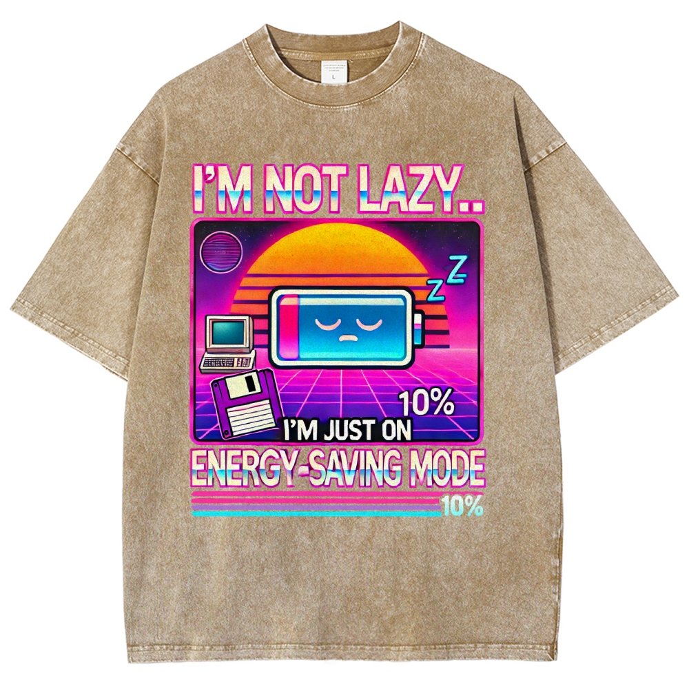 I’m Not Lazy… I’m Just On Energy-Saving Mode Vintage Distressed T-shirt