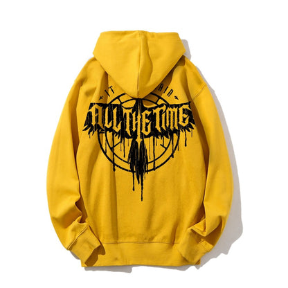 It Can't Rain All The Time Nerd Printed Back Cotton Hoodie