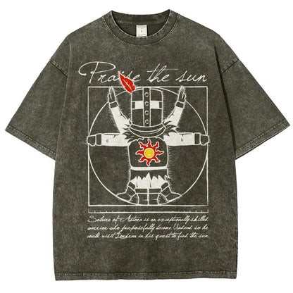 Vitruvian Praise Vintage Distressed T-shirt