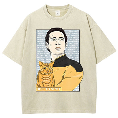 Date Ode To Spot Cat Vintage Distressed T-shirt