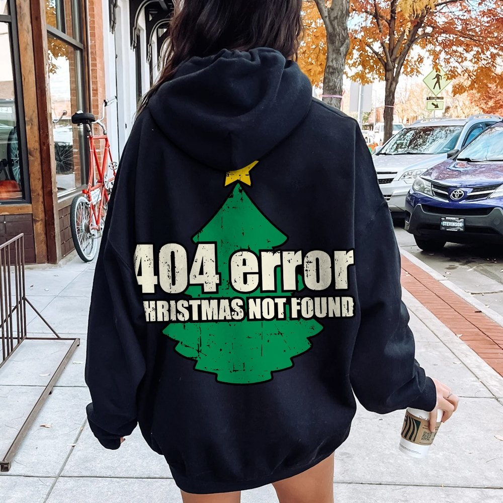 Error 404 Printed Back Cotton Hoodie